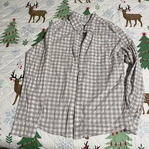 Goodfellow & Co Light Gray Checkered Shirt